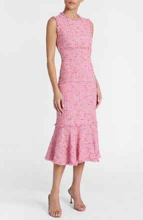 Santorelli Andi Sleeveless Sheath Tweed Dress in Candy Pink at Nordstrom, Size 8