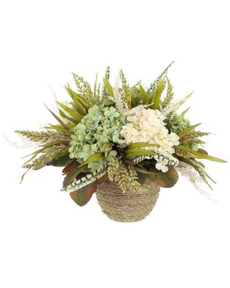 Creative Displays Inc. Assorted Hydrangea Fall Arrangement With Wheat In Rope Pot