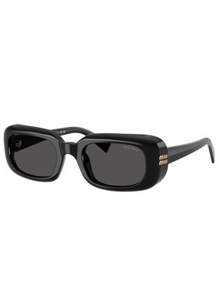 Miu Miu Rectangle-frame Sunglasses - Black - One Size