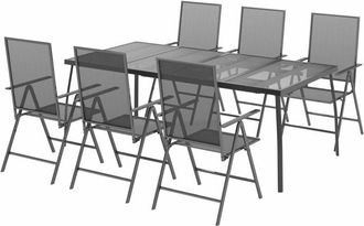 vidaXL Vidaxl - Juego De Comedor De Jard&iacute;n 7 Piezas Acero Gris Antracita