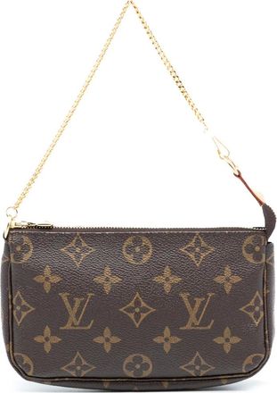 Louis Vuitton Borsa a mano mini Pochette Accessoires con monogramma 2002 - Marrone