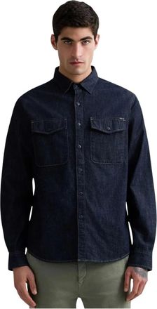 Replay Hombre, Camisas, Azul, Talla: 2XL