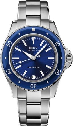 Mido Ocean Star Captain Automatic Bracelet Watch, 36.5mm in Blue at Nordstrom