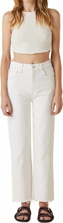 LE JEAN Sabine Straight Ankle Jeans In White
