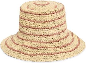 Nordstrom Stripe Packable Lantern Hat in Pink Combo at Nordstrom