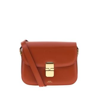 A.P.C. Brick Leather Small Grace Crossbody Bag