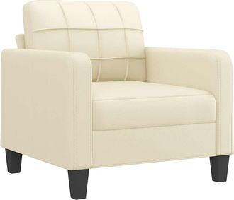 vidaXL Sill&oacute;n Cuero Sint&eacute;tico Crema 60 Cm Vidaxl