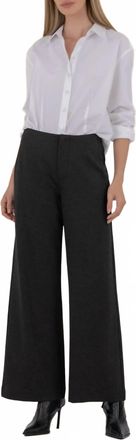 Kut from the Kloth Meg Ponti High Rise Wide Leg Trouser In Charcoal