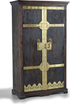 Giner&Colomer Armario madera y detalles en bronce color nogal oscuro