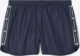 Tory Burch Womens Embroidered Logo Nylon Short, size XL