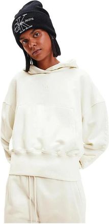 Calvin Klein Jeans Witte Dames Hoodie - Dames - Hoodies - Wit - L - Hoodies & sweatvesten