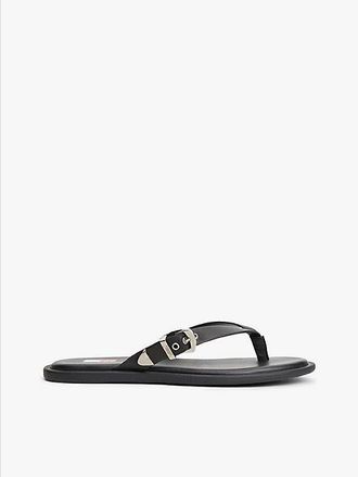 Tommy Hilfiger Leather Buckle Flip-Flops