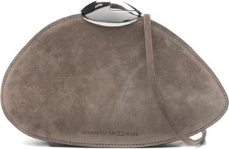 Benedetta Bruzziches Clutch in pelle scamosciata - Grigio