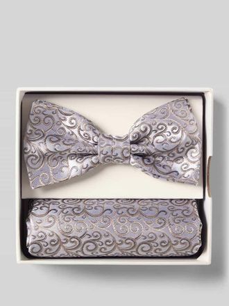 Prince Bowtie Fliege und Einstecktuch im Set aus reiner Seide in Sand, Gr&ouml;&szlig;e 1