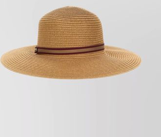 Borsalino giselle wide brim straw hat with ribbon