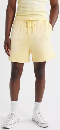 Elwood Core Organic Cotton Brushed Terry Sweat Shorts in Sun Faded Butter at Nordstrom, Size X-Large