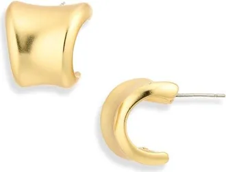 Karine Sultan Double Edge Hoop Earrings in Gold at Nordstrom