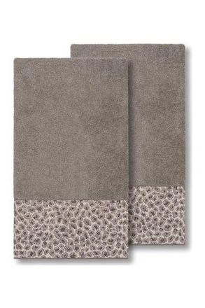 Linum Home Textiles Spots Embellished Bath Towel - Set of 2 - Dark Grey at Nordstrom Rack