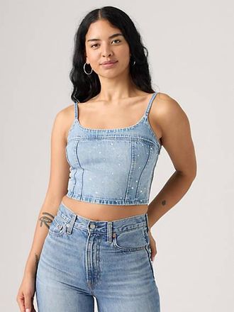 Levi's Jadine Lightweight Denim Cami Tank Top - Womens - L - Blue