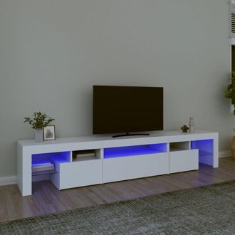 Berkfield Home TV Cabinet with LED Lights White 215x36.5x40 cm