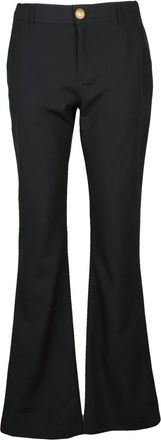 Balmain Pantalone - Dames - Wijde Broeken - Zwart - S - Wol - Broeken