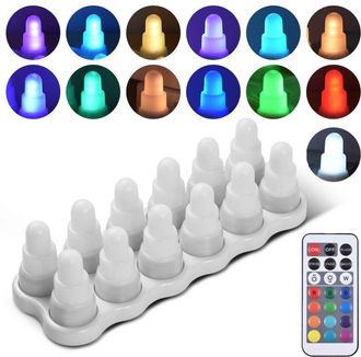 OEM Paquete De 12 Velas Sin Llama Con Control Remoto, 13 Colores, 7 Niveles De Brillo, 4 Modos De Parpadeo Led, Recargables Por Usb, Inal&aacute;mbricas, Artific