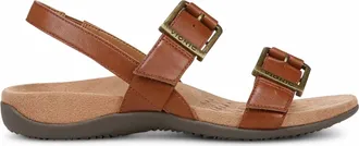 Vionic Womens Reese Adjustable Straps Sandal In Tan Leather
