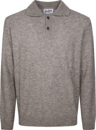 MC2 Saint Barth Alfie Alpaca Heathered Knit Polo Shirt