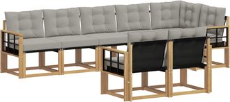 vidaXL Conjunto De Sof&aacute;s De Exterior 8 Uds. Blanco Y Gris Claro Vidaxl