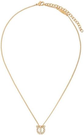 Ferragamo Golden Gancini Crystal Necklace