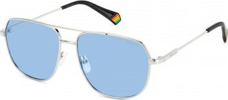Polaroid Womens PLD-6195-S-X-10 PLD 6195 S X 58 10 Sunglasses - Silver - One Size