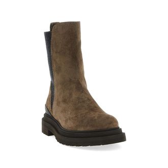 Brunello Cucinelli Suede Lug-Sole Boot - Brown