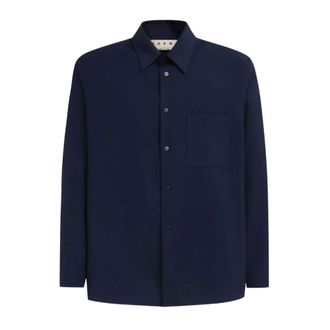 Marni Casual Shirts, male, Blue, Size: 2XL L/S Shirt