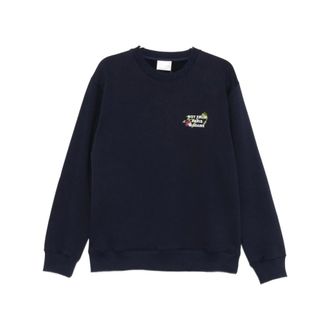Dr&ocirc;le de Monsieur Sweatshirts, male, Blue, Size: 2XL Floral Logo Crew Sweat