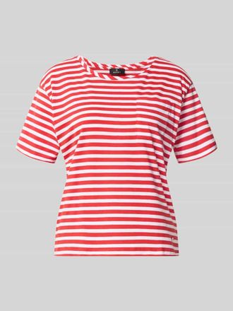 Monari T-Shirt im Allover-Look mit Rundhalsausschnitt in Rot, Gr&ouml;&szlig;e 36