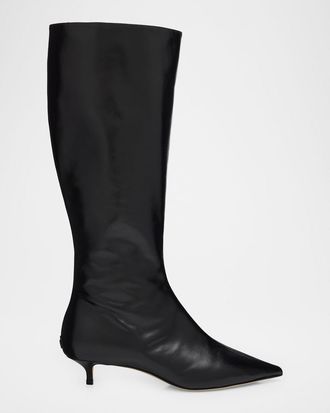 Jimmy Choo London 35mm Amis Shiny Leather Knee-High Boots