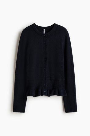 H&M Cardigan in Pointellestrick - Marineblau