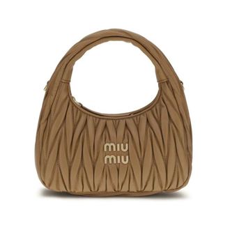 Miu Miu Bolso de Hombro Matelass&eacute; - Bags - Mujer - Beige - ONE SIZE