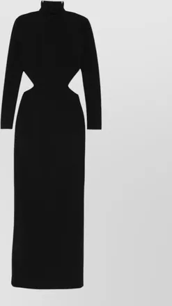 Solace London mock neck long-sleeve cutout maxi dress