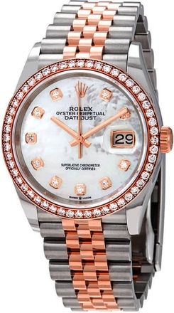 Rolex Datejust 36 Mother of Pearl Diamond Dial Steel and 18k Everose Gold Jubilee Watch 126281MDO