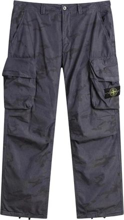 Stone Island Camouflage Cargo Broek - Heren - Straight fit broeken - Blauw - W30 - Katoen - Broeken