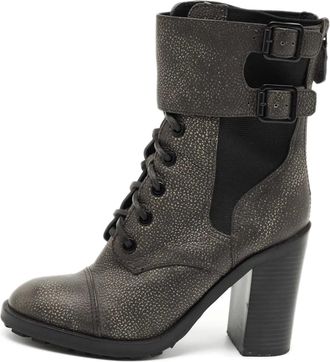 Tory Burch Stivali Broome in pelle con fibbia - Grigio