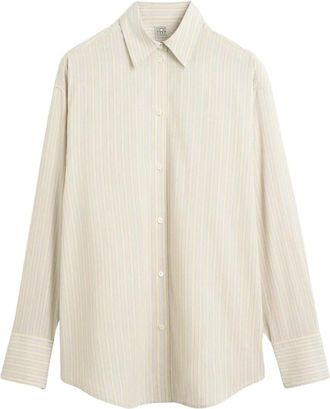 Toteme Oversized Gestreept Shirt - Dames - Overhemden - Veelkleurig - L - Overhemden