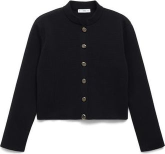 Mango Mandarin Collar Jacket in Black at Nordstrom, Size Small
