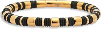 Eye Candy Los Angeles Hudson Beaded Bracelet in Gold/Black at Nordstrom Rack