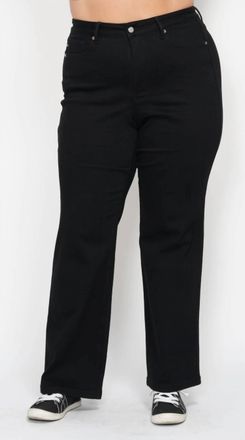 Judy Blue High Waist Tummy Control Classic Straight Jeans - Plus In Black