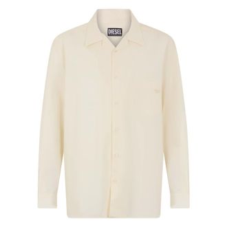 Diesel Casual Shirts, male, White, Size: 2XL Long Sleeve Shirt