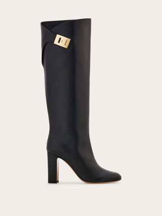 Ferragamo Donna Stivale fibbia Hug Nero Taglia 36.5
