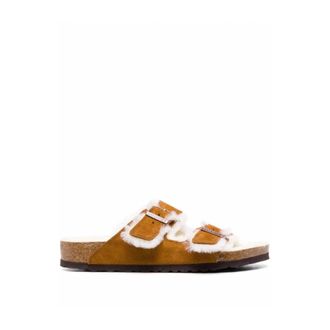 Birkenstock Sliders, male, Brown, 7 UK, Arizona