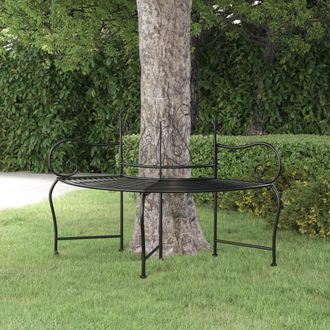 vidaXL Vidaxl - Banco De Jard&iacute;n De Acero Negro 150 Cm